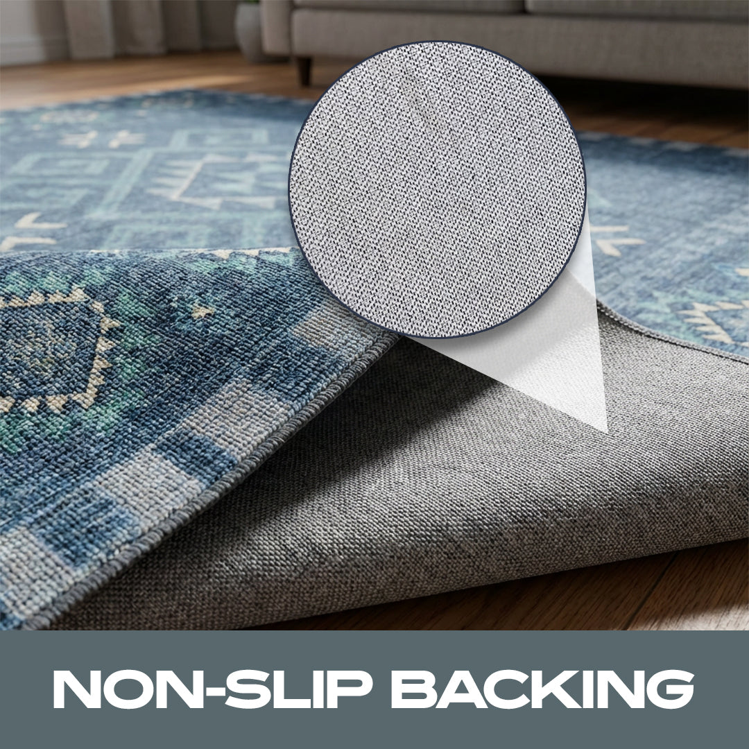 Muddy Mat® Mesa Washable Area Rugs for Living Room, Bedroom & Dining Room – Modern Soft Low Pile Non Slip Carpet – Pet Friendly Waterproof Foldable Rugs for Home