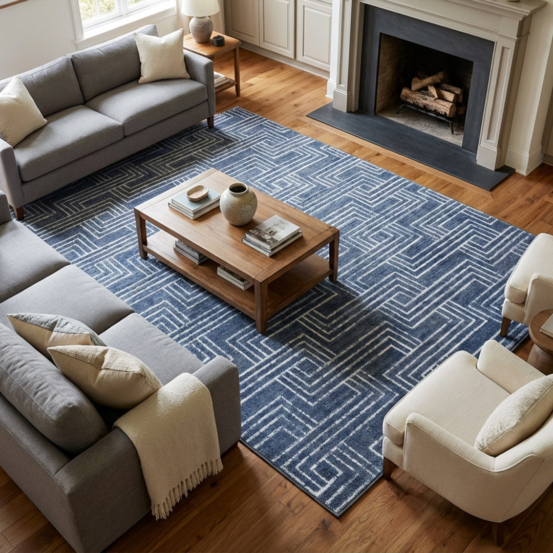 Muddy Mat® Cipher Washable Area Rugs for Living Room, Bedroom & Dining Room – Modern Soft Low Pile Non Slip Carpet – Pet Friendly Waterproof Foldable Rugs for Home