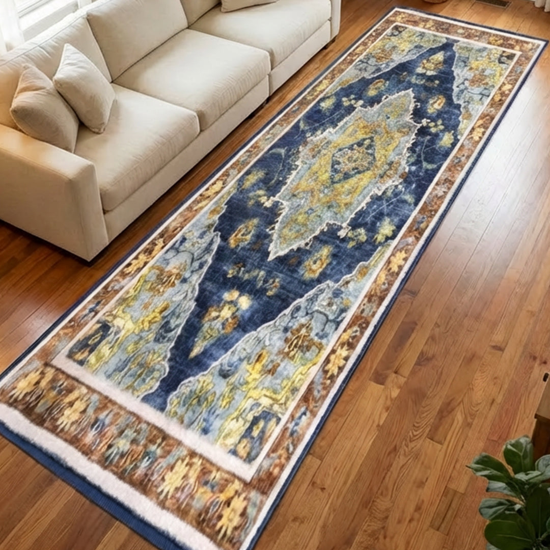 Muddy Mat® Mosaic Washable Area Rugs for Living Room, Bedroom & Dining Room – Modern Soft Low Pile Non Slip Carpet – Pet Friendly Waterproof Foldable Rugs for Home