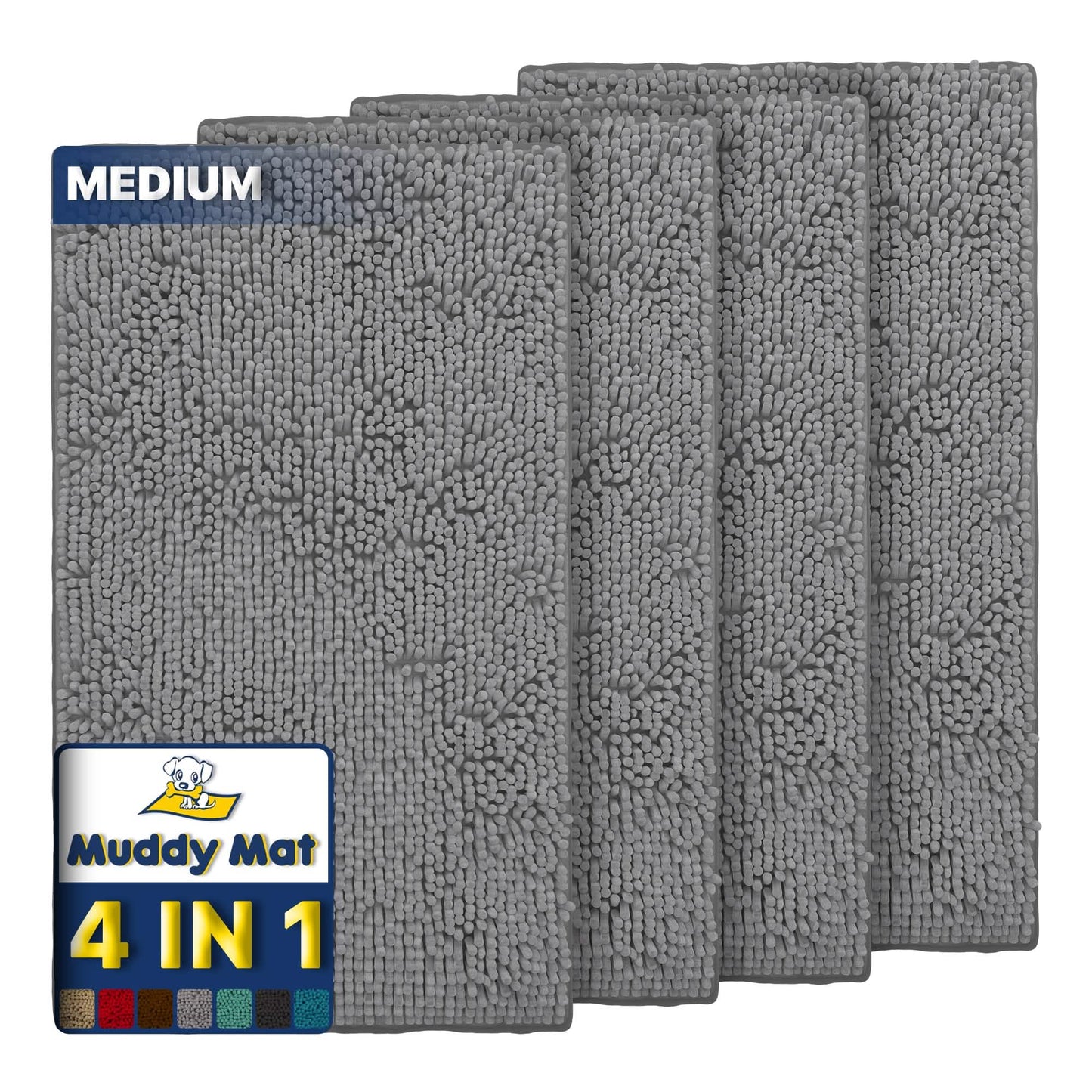 Muddy Mat® - Anti-Mud Dog Door Mat - Pack of 4