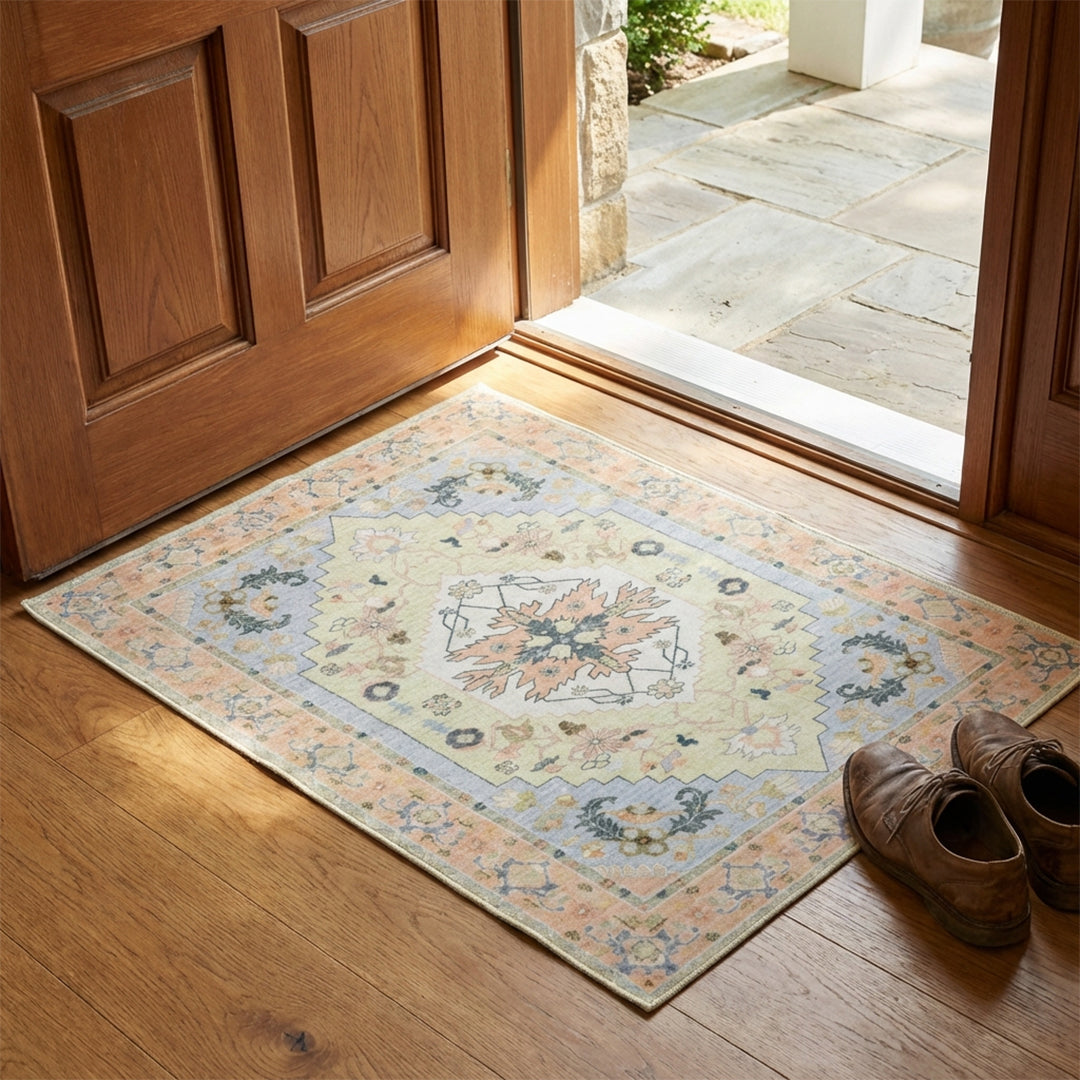 Muddy Mat® Sorrento Washable Area Rugs for Living Room, Bedroom & Dining Room – Modern Soft Low Pile Non Slip Carpet – Pet Friendly Waterproof Foldable Rugs for Home
