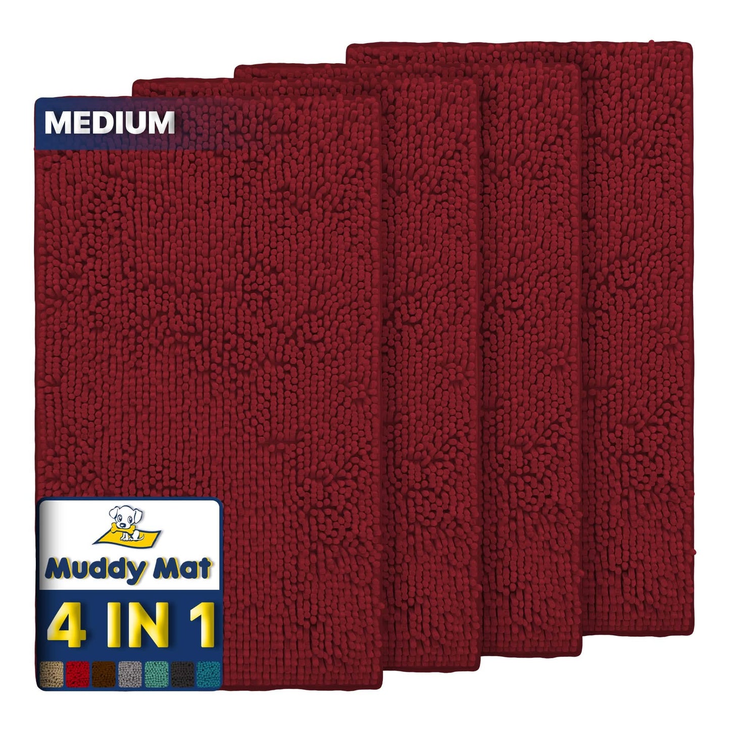 Muddy Mat® - Anti-Mud Dog Door Mat - Pack of 4