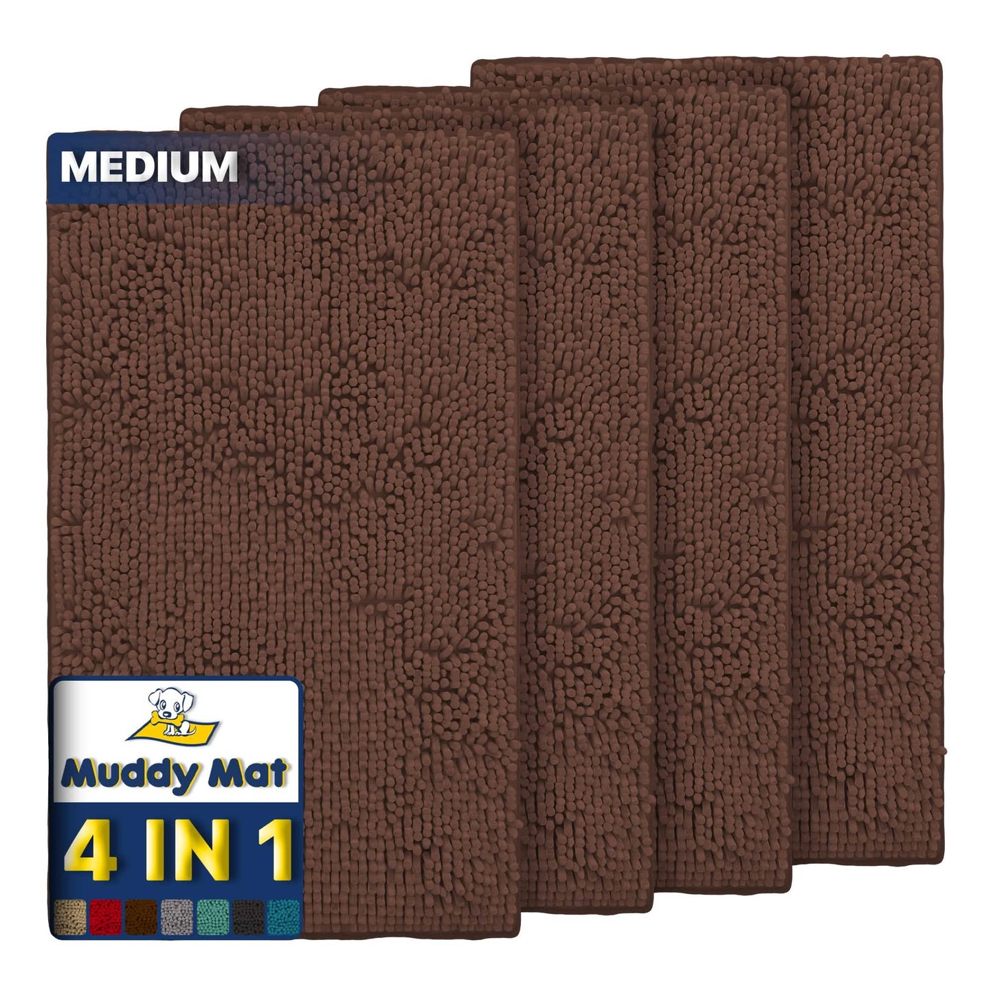 Muddy Mat® - Anti-Mud Dog Door Mat - Pack of 4
