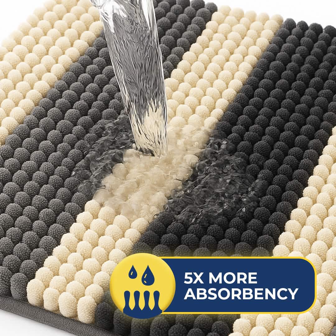 Muddy Mat® Horizontal Loop Design Super Absorbent Chenille Dog Door Mat for Muddy Paws – Non-Slip, Machine Washable Indoor Entry Rug, Quick-Dry Pet Mat for Entryway