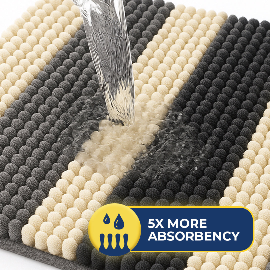 Muddy Mat® Horizontal Loop Design Super Absorbent Chenille Dog Door Mat for Muddy Paws – Non-Slip, Machine Washable Indoor Entry Rug, Quick-Dry Pet Mat for Entryway