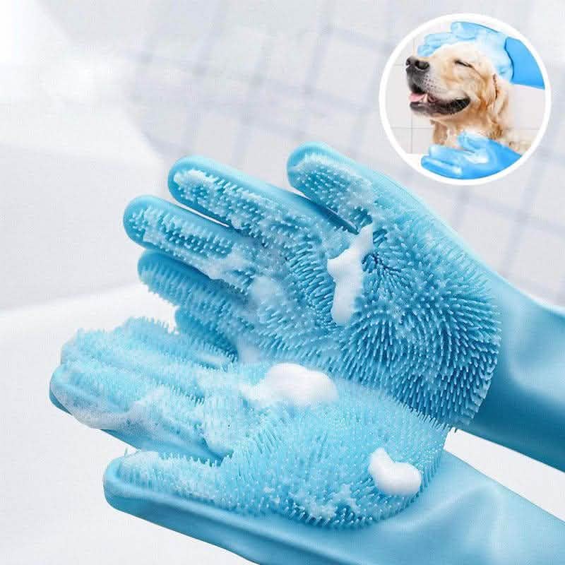 Drying Mitts Dog Paw Cleaning Mitt Rubber Scrubbers Pet Bathing