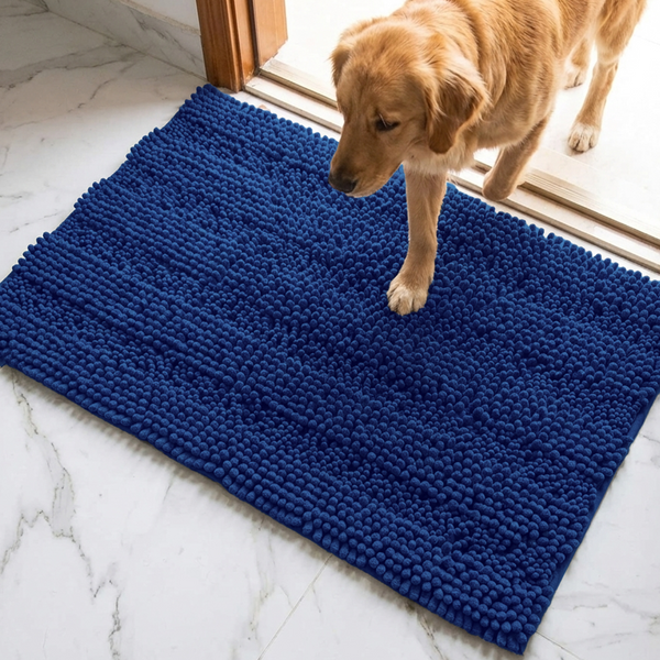 Muddy Mat® StripeMax Dog Floor Mat for Muddy Paws – Thick Plush Striped Chenille Muddy Carpet®, Super Water Absorbent Microfiber, Quick Dry, Slip Resistant Washable Indoor Mat