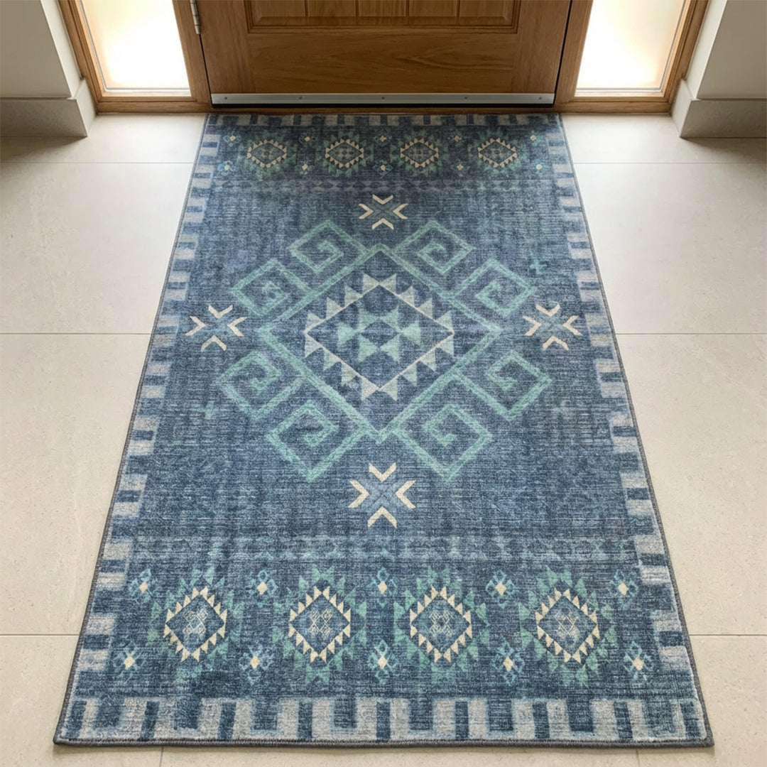 Muddy Mat® Mesa Washable Area Rugs for Living Room, Bedroom & Dining Room – Modern Soft Low Pile Non Slip Carpet – Pet Friendly Waterproof Foldable Rugs for Home