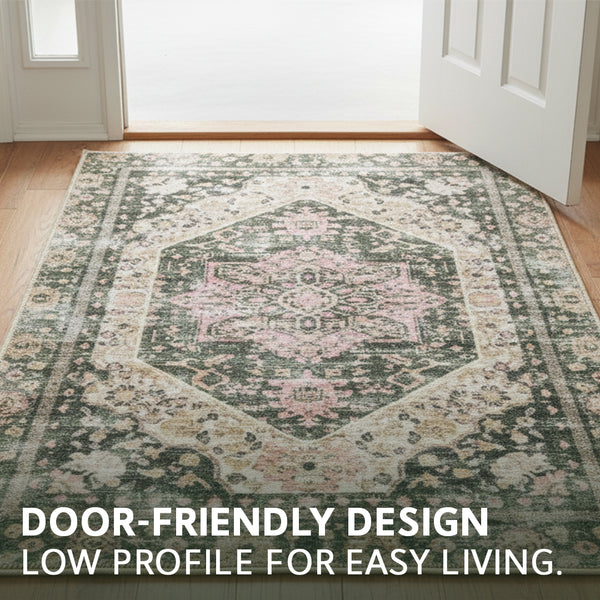 Muddy Mat® Eden Washable Area Rugs for Living Room, Bedroom & Dining Room – Modern Soft Low Pile Non Slip Carpet – Pet Friendly Waterproof Foldable Rugs for Home