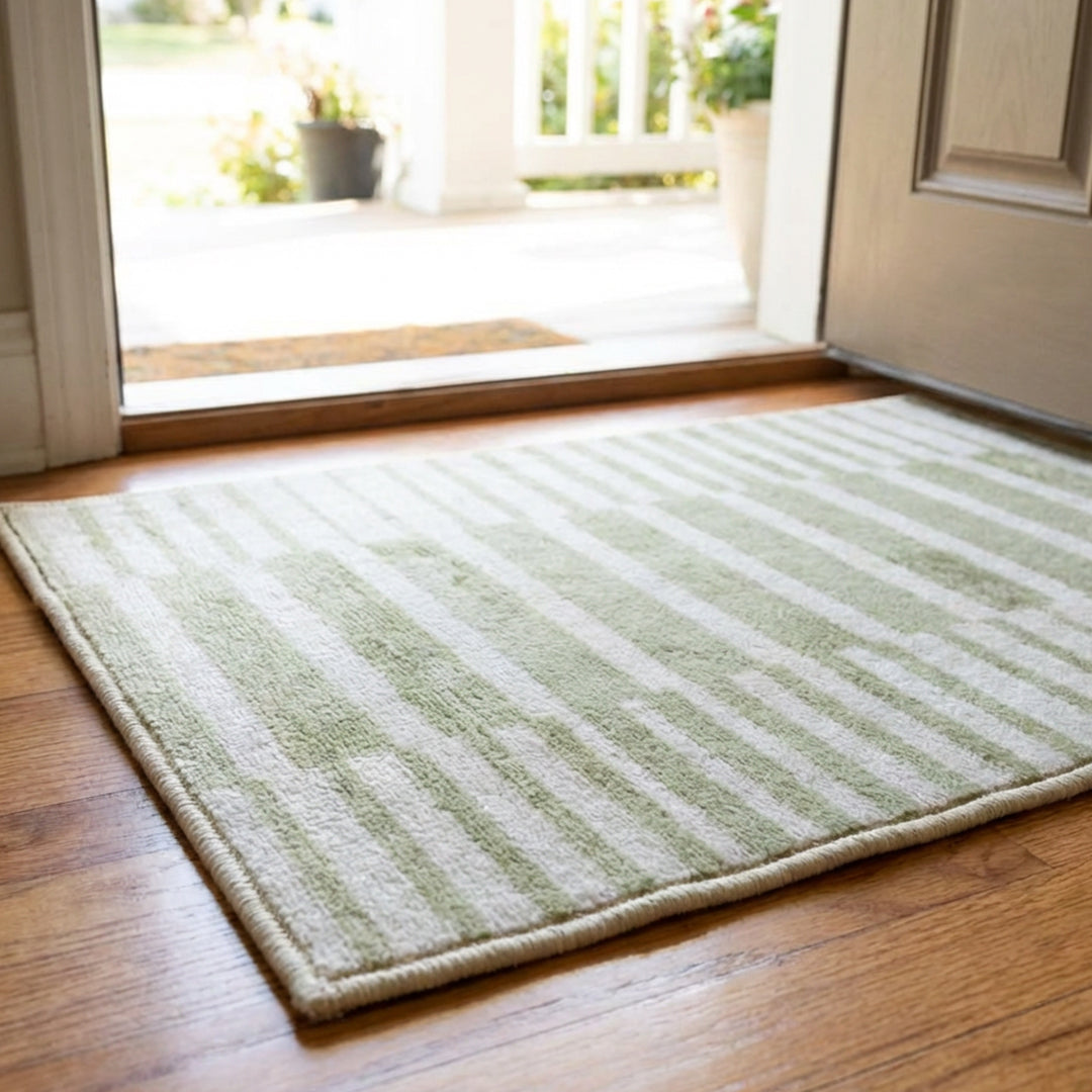 Muddy Mat® Creamline Washable Area Rugs for Living Room, Bedroom & Dining Room – Modern Soft Low Pile Non Slip Carpet – Pet Friendly Waterproof Foldable Rugs for Home