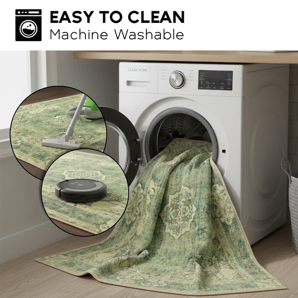 Muddy Mat® Majestic Washable Area Rugs for Living Room, Bedroom & Dining Room – Modern Soft Low Pile Non Slip Carpet – Pet Friendly Waterproof Foldable Rugs for Home