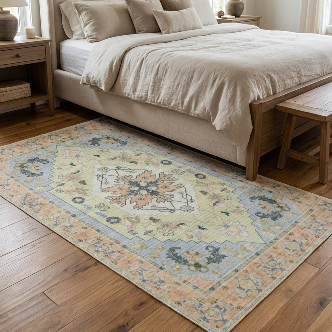 Muddy Mat® Sorrento Washable Area Rugs for Living Room, Bedroom & Dining Room – Modern Soft Low Pile Non Slip Carpet – Pet Friendly Waterproof Foldable Rugs for Home