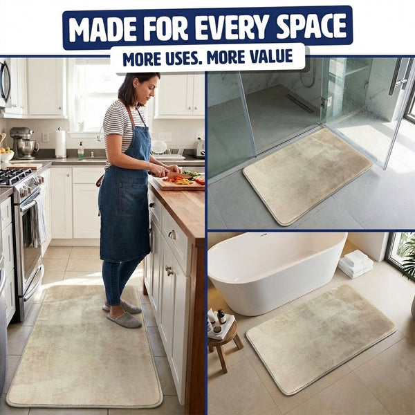 Muddy Mat® Memory Foam Bath Mat Set 2 Piece – Velvet Soft Non Slip Bathroom Rugs Set, Thick Absorbent Washable Bath Mats for Bathroom Floor and Shower, 20"x30" + 20"x20" U-Shaped