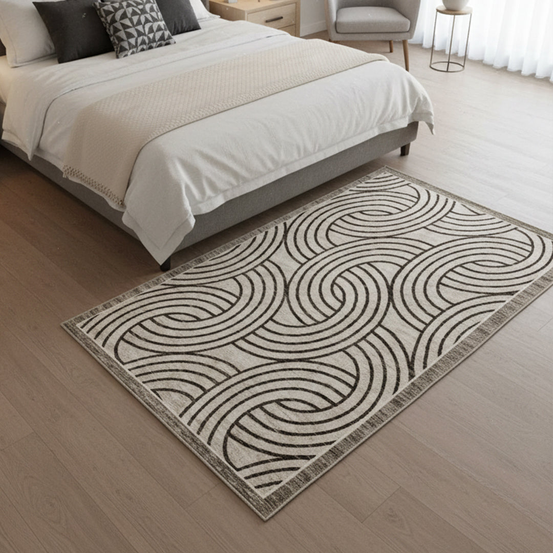 Muddy Mat® Orbit Washable Area Rugs for Living Room, Bedroom & Dining Room – Modern Soft Low Pile Non Slip Carpet – Pet Friendly Waterproof Foldable Rugs for Home