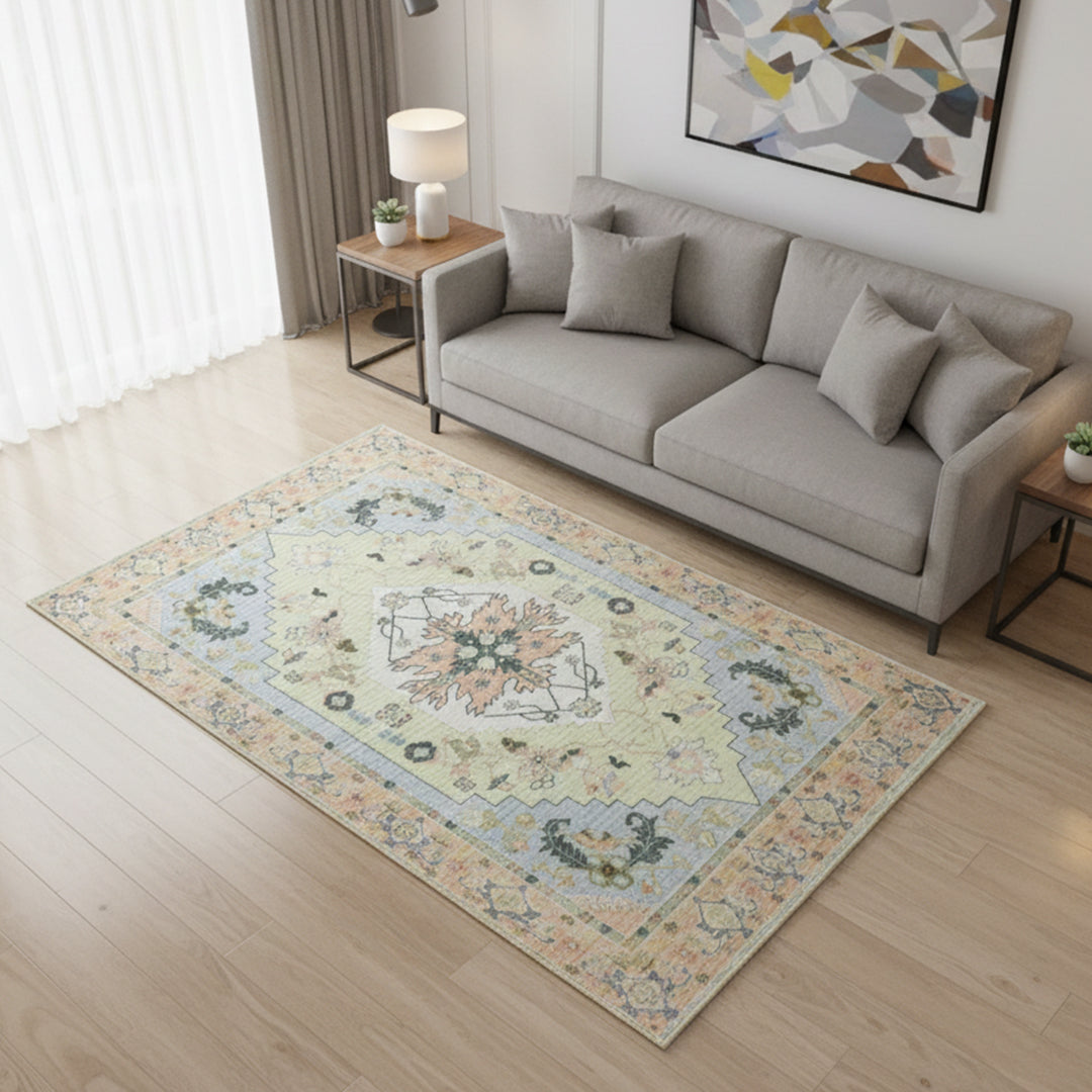 Muddy Mat® Sorrento Washable Area Rugs for Living Room, Bedroom & Dining Room – Modern Soft Low Pile Non Slip Carpet – Pet Friendly Waterproof Foldable Rugs for Home