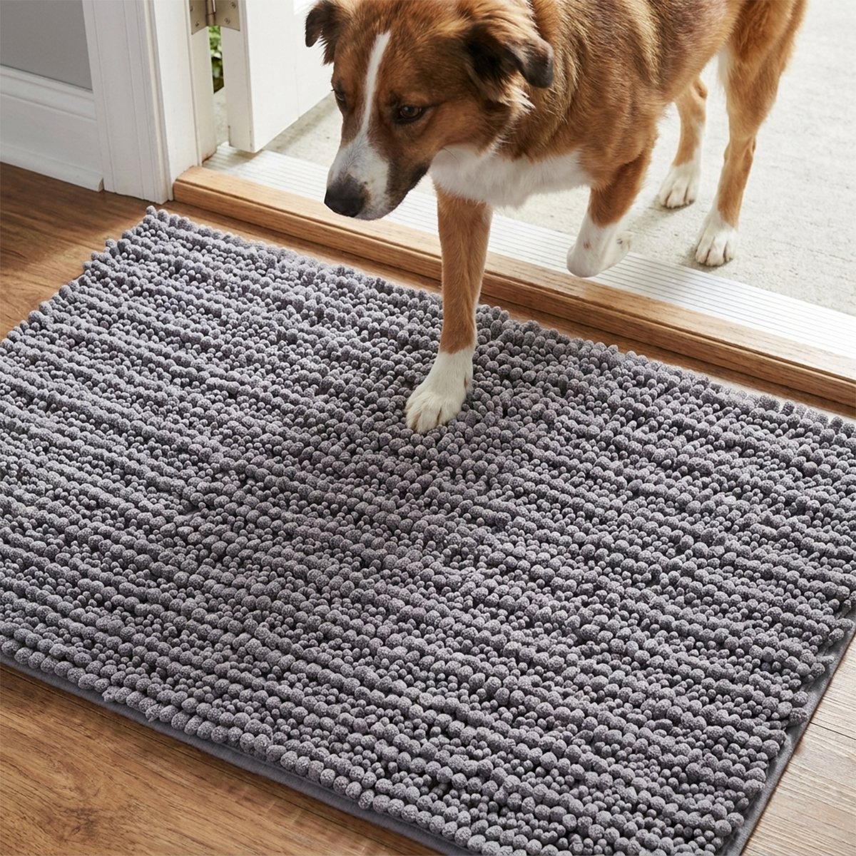 Muddy Mat® DuoMax Dog Door Mat for Muddy Paws – Dual-Texture Absorbent Mat Chenille Entryway Muddy Carpet®, Microfiber Quick Dry, Slip Resistant Machine Washable Indoor Mat