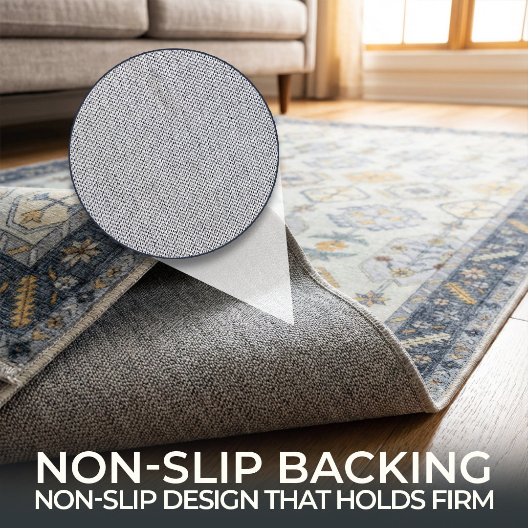 Muddy Mat® Celeste Washable Area Rugs for Living Room, Bedroom & Dining Room – Modern Soft Low Pile Non Slip Carpet – Pet Friendly Waterproof Foldable Rugs for Home