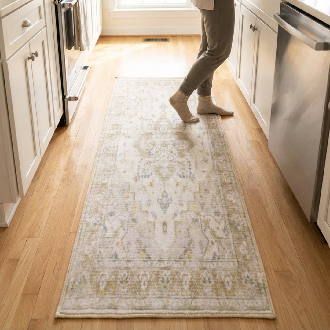 Muddy Rags Muddy Mat® Muddy Carpet® Champagne Washable Area Rugs for Living Room,