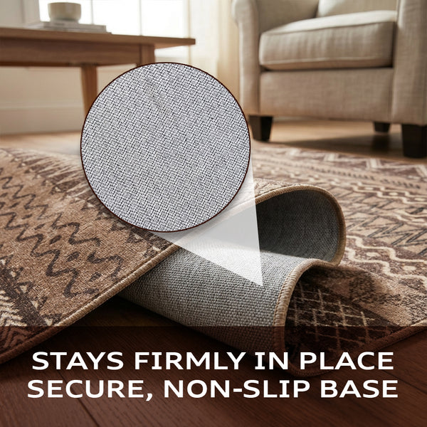 Muddy Mat® Nomad Washable Area Rugs for Living Room, Bedroom & Dining Room – Modern Soft Low Pile Non Slip Carpet – Pet Friendly Waterproof Foldable Rugs for Home