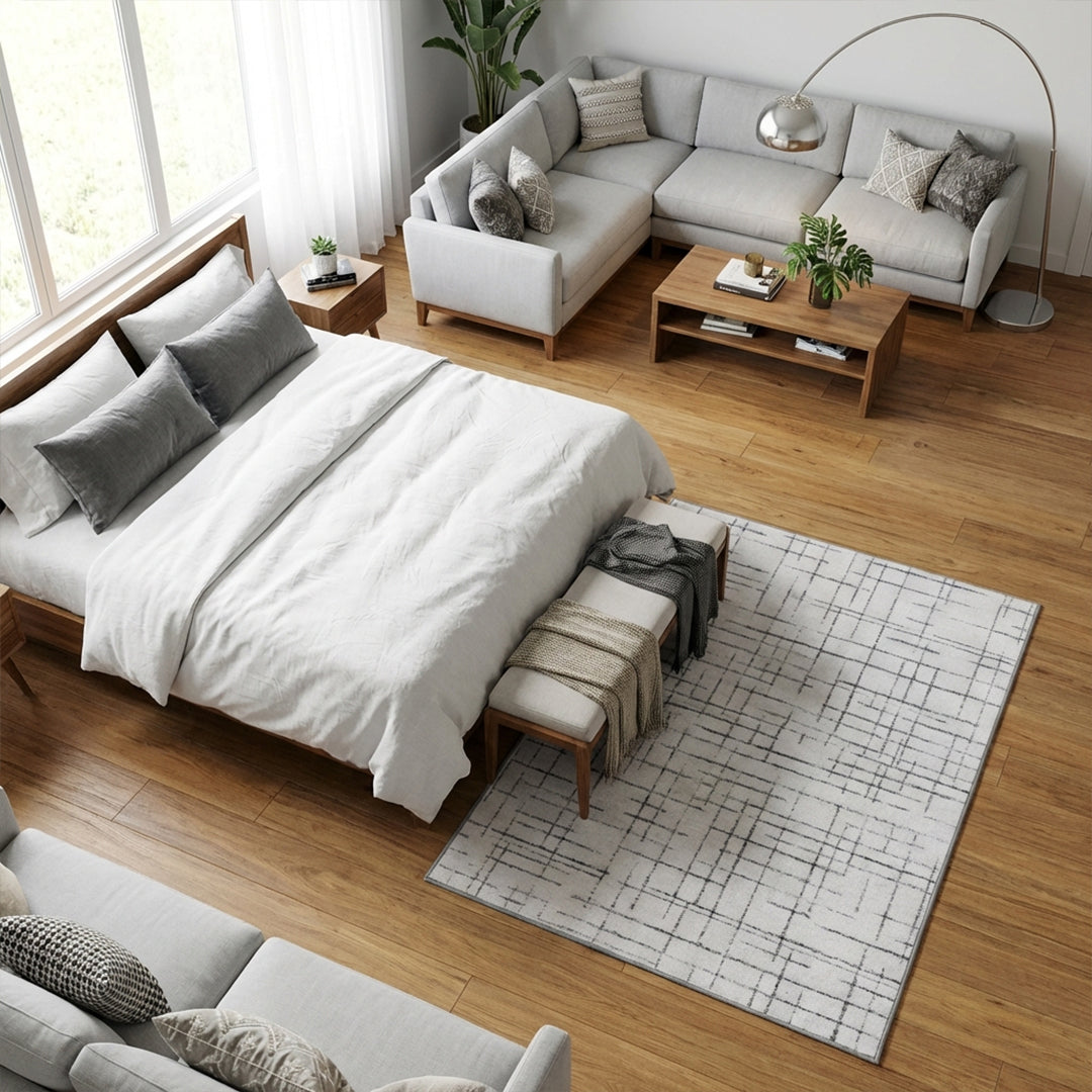 Muddy Mat® Strata Washable Area Rugs for Living Room, Bedroom & Dining Room – Modern Soft Low Pile Non Slip Carpet – Pet Friendly Waterproof Foldable Rugs for Home