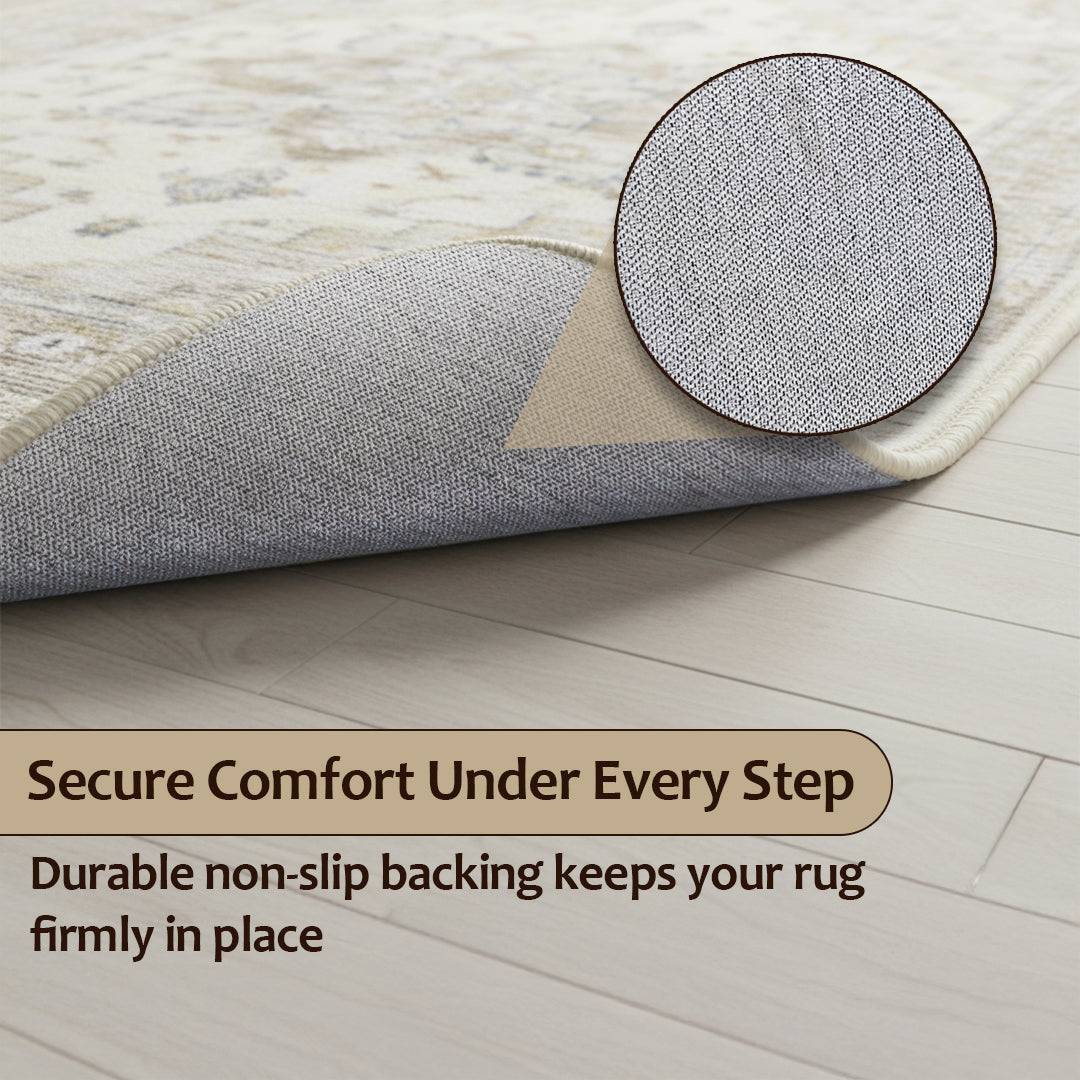 Muddy Mat® Tuscany Washable Area Rugs for Living Room, Bedroom & Dining Room – Modern Soft Low Pile Non Slip Carpet – Pet Friendly Waterproof Foldable Rugs for Home