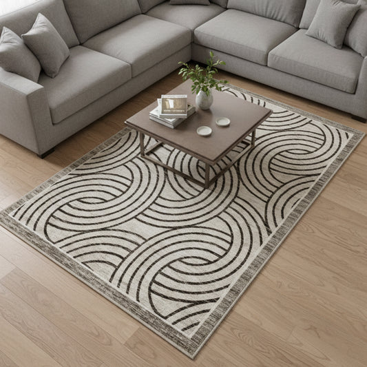 Muddy Mat® Orbit Washable Area Rugs for Living Room, Bedroom & Dining Room – Modern Soft Low Pile Non Slip Carpet – Pet Friendly Waterproof Foldable Rugs for Home