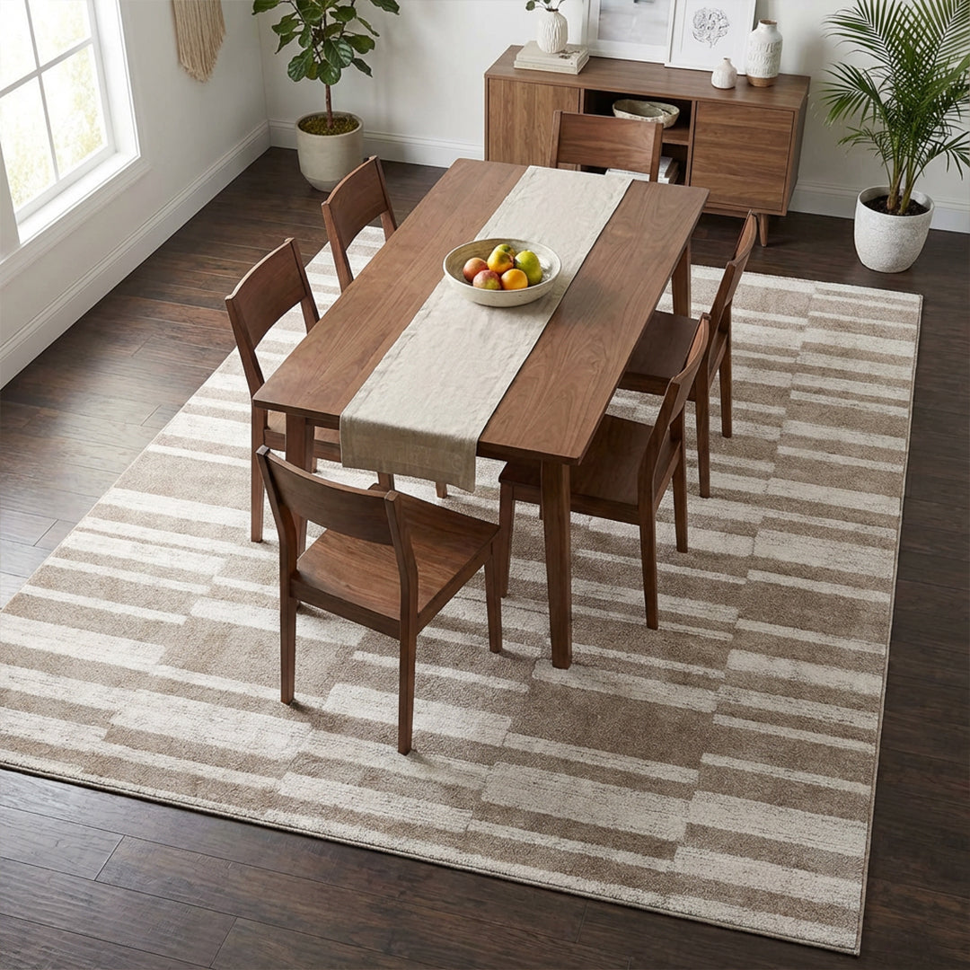 Muddy Mat® Brickline Washable Area Rugs for Living Room, Bedroom & Dining Room – Modern Soft Low Pile Non Slip Carpet – Pet Friendly Waterproof Foldable Rugs for Home