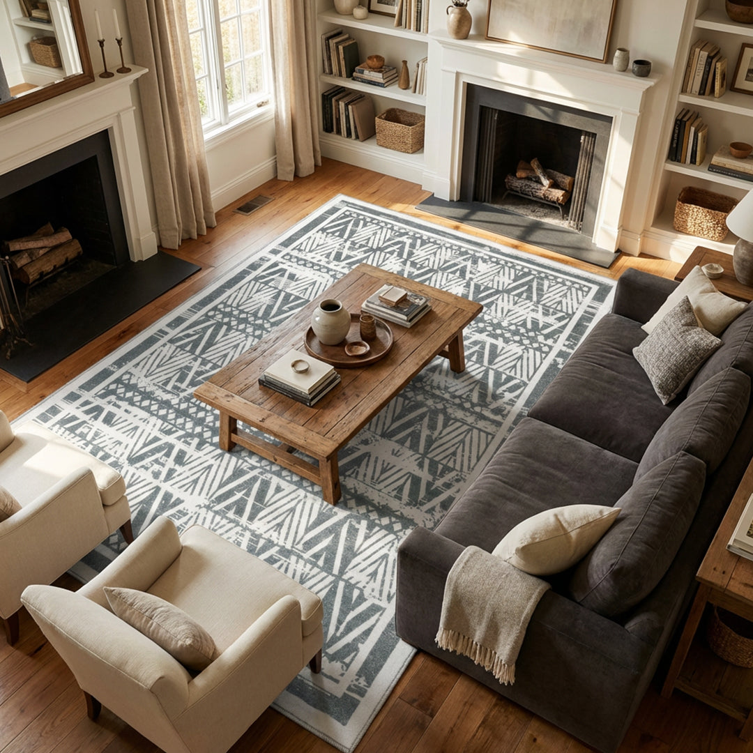 Muddy Mat® Zenith Washable Area Rugs for Living Room, Bedroom & Dining Room – Modern Soft Low Pile Non Slip Carpet – Pet Friendly Waterproof Foldable Rugs for Home