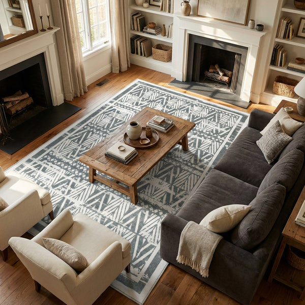 Muddy Mat® Zenith Washable Area Rugs for Living Room, Bedroom & Dining Room – Modern Soft Low Pile Non Slip Carpet – Pet Friendly Waterproof Foldable Rugs for Home