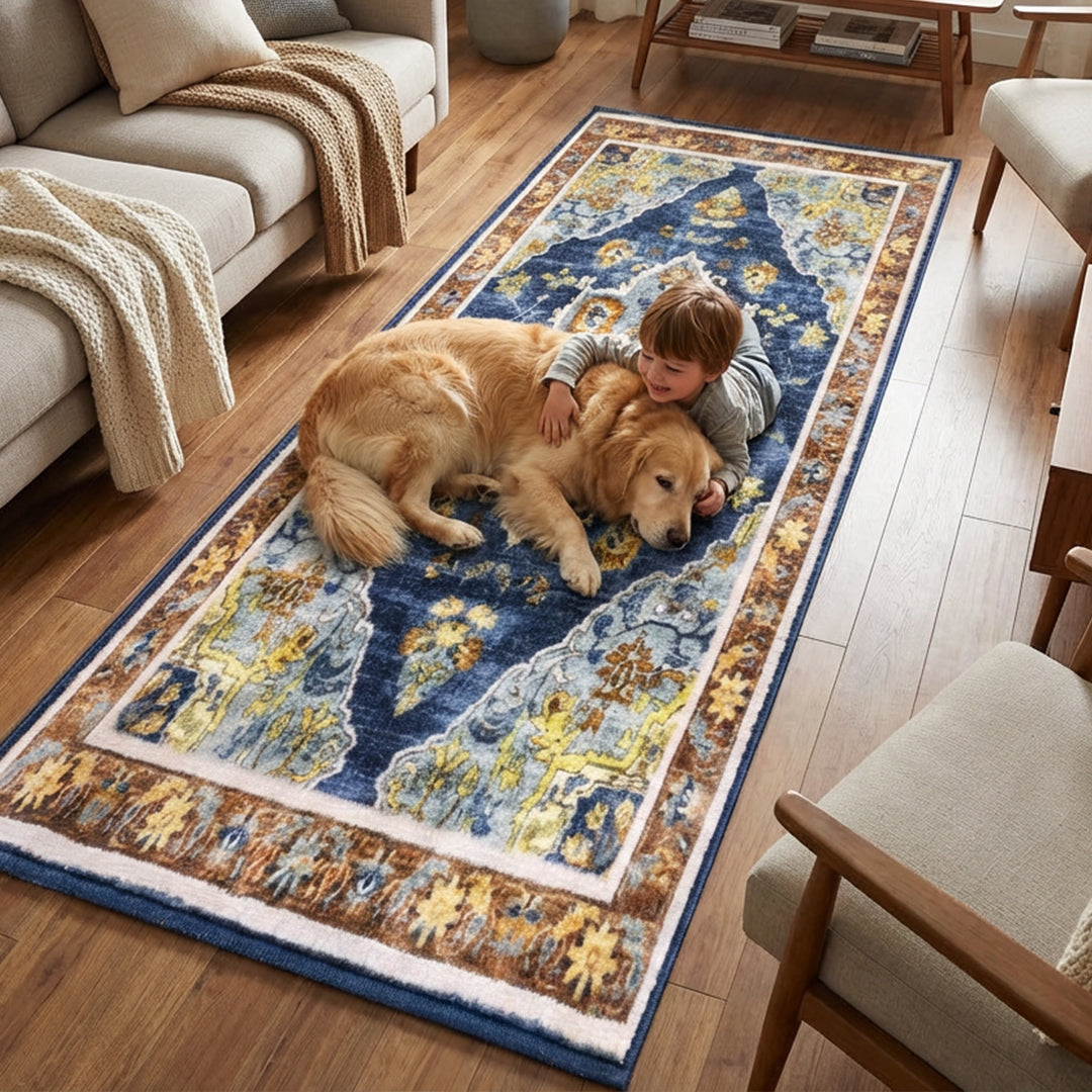 Muddy Mat® Muddy Carpet® Mosaic Washable Area Rugs for Living Room, Be