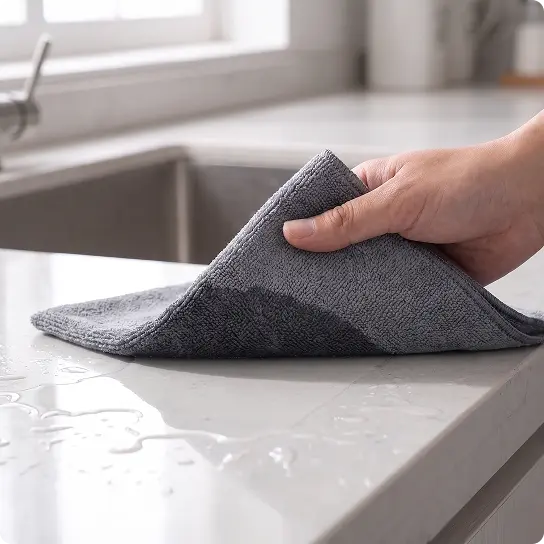 Muddy Mat® Kitchen Towels 3 Pack - Super Absorbent Microfiber Dish Cloths, Quick Dry Soft Cleaning Towels for Dishes, Counters and Spills, Machine Washable, Grey 11.8" x 11.8"
