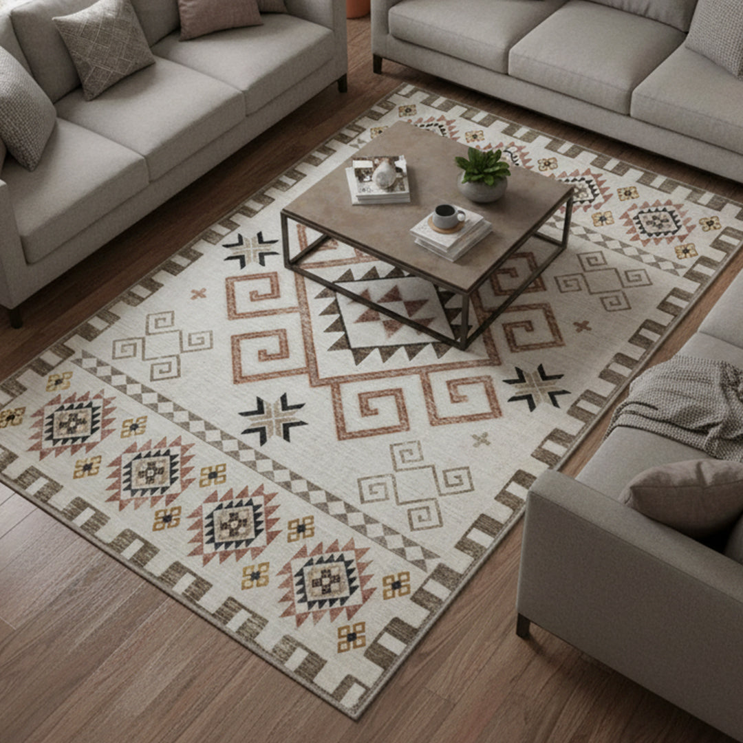 Muddy Mat® Sedona Washable Area Rugs for Living Room, Bedroom & Dining Room – Modern Soft Low Pile Non Slip Carpet – Pet Friendly Waterproof Foldable Rugs for Home