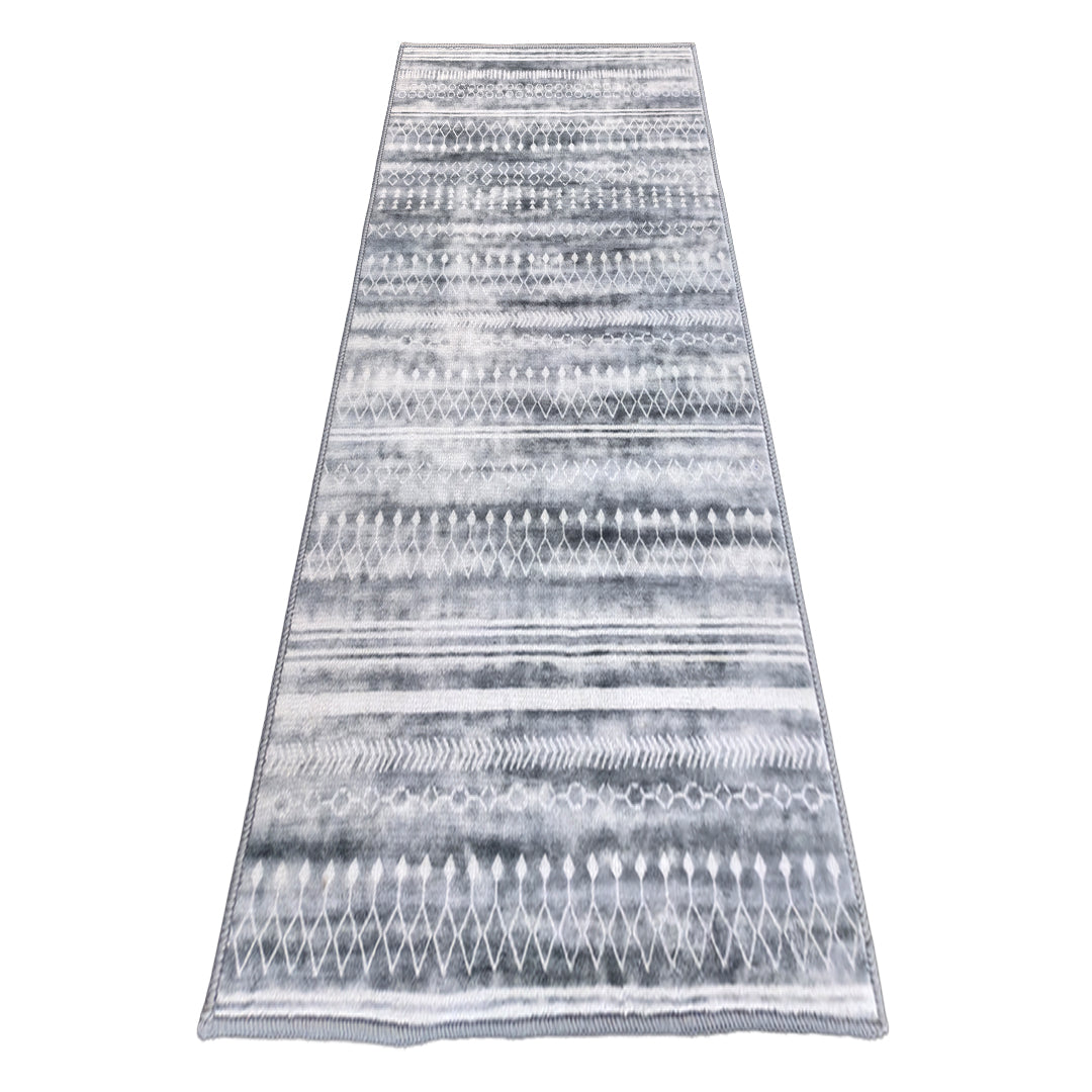 Muddy Mat® Greyline Washable Area Rugs for Living Room, Bedroom & Dining Room – Modern Soft Low Pile Non Slip Carpet – Pet Friendly Waterproof Foldable Rugs for Home