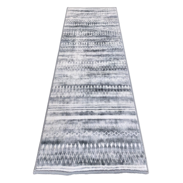 Muddy Mat® Greyline Washable Area Rugs for Living Room, Bedroom & Dining Room – Modern Soft Low Pile Non Slip Carpet – Pet Friendly Waterproof Foldable Rugs for Home