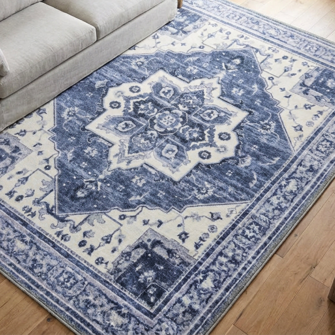 Muddy Mat® Admiral Washable Area Rugs for Living Room, Bedroom & Dining Room – Modern Soft Low Pile Non Slip Carpet – Pet Friendly Waterproof Foldable Rugs for Home