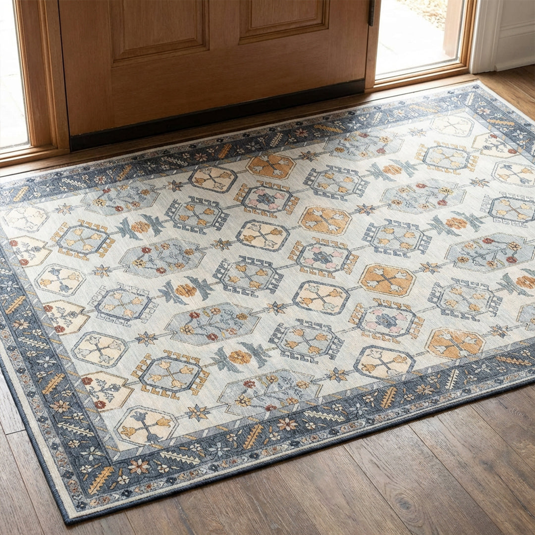 Muddy Mat® Celeste Washable Area Rugs for Living Room, Bedroom & Dining Room – Modern Soft Low Pile Non Slip Carpet – Pet Friendly Waterproof Foldable Rugs for Home