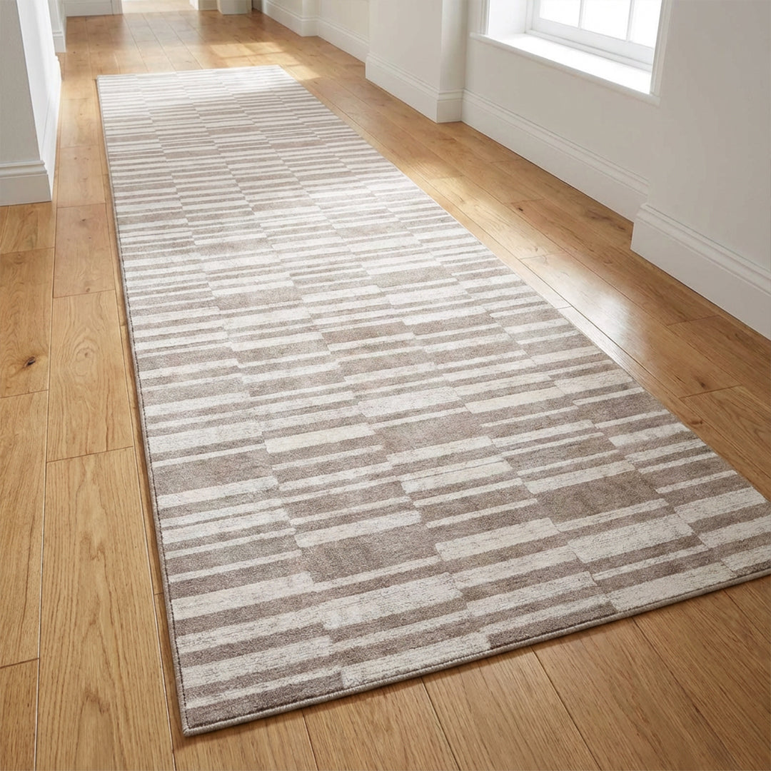 Muddy Mat® Brickline Washable Area Rugs for Living Room, Bedroom & Dining Room – Modern Soft Low Pile Non Slip Carpet – Pet Friendly Waterproof Foldable Rugs for Home