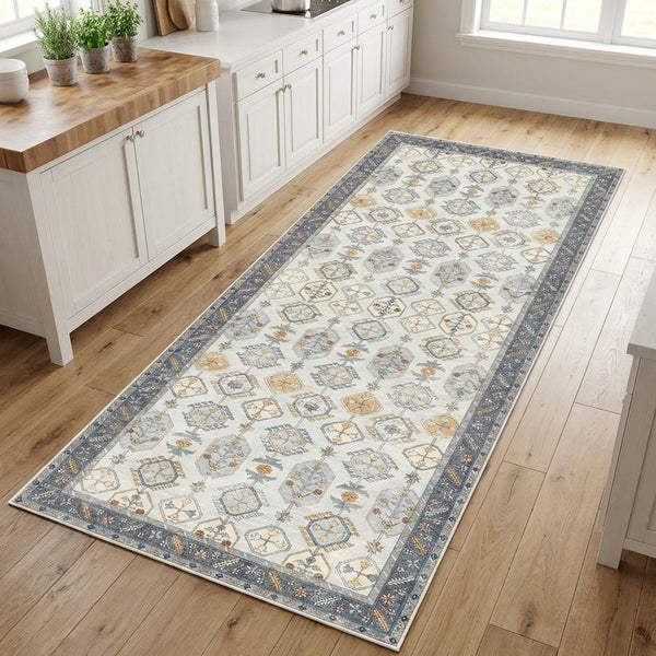 Muddy Mat® Celeste Washable Area Rugs for Living Room, Bedroom & Dining Room – Modern Soft Low Pile Non Slip Carpet – Pet Friendly Waterproof Foldable Rugs for Home