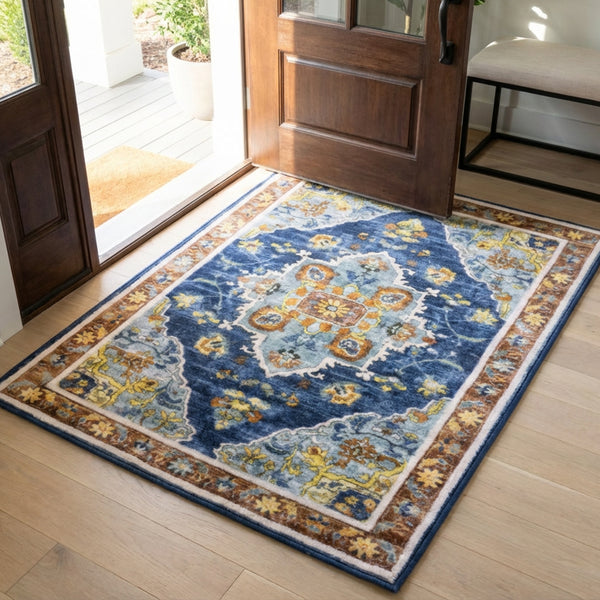 Muddy Mat® Mosaic Washable Area Rugs for Living Room, Bedroom & Dining Room – Modern Soft Low Pile Non Slip Carpet – Pet Friendly Waterproof Foldable Rugs for Home