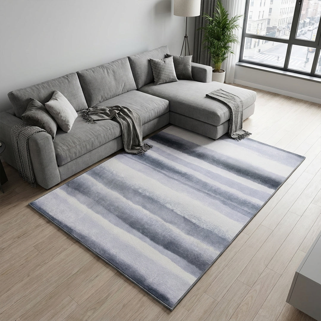 Muddy Mat® Mist Washable Area Rugs for Living Room, Bedroom & Dining Room – Modern Soft Low Pile Non Slip Carpet – Pet Friendly Waterproof Foldable Rugs for Home