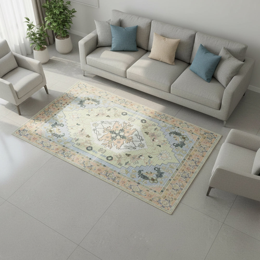Muddy Mat® Sorrento Washable Area Rugs for Living Room, Bedroom & Dining Room – Modern Soft Low Pile Non Slip Carpet – Pet Friendly Waterproof Foldable Rugs for Home