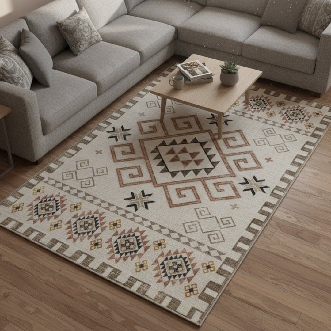 Muddy Mat® Sedona Washable Area Rugs for Living Room, Bedroom & Dining Room – Modern Soft Low Pile Non Slip Carpet – Pet Friendly Waterproof Foldable Rugs for Home