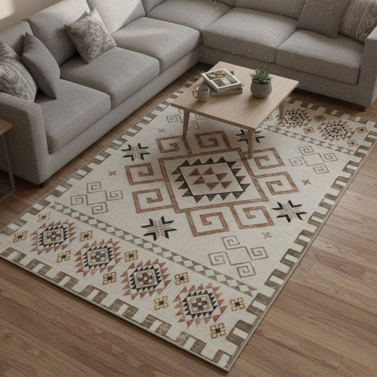 Muddy Mat® Sedona Washable Area Rugs for Living Room, Bedroom & Dining Room – Modern Soft Low Pile Non Slip Carpet – Pet Friendly Waterproof Foldable Rugs for Home