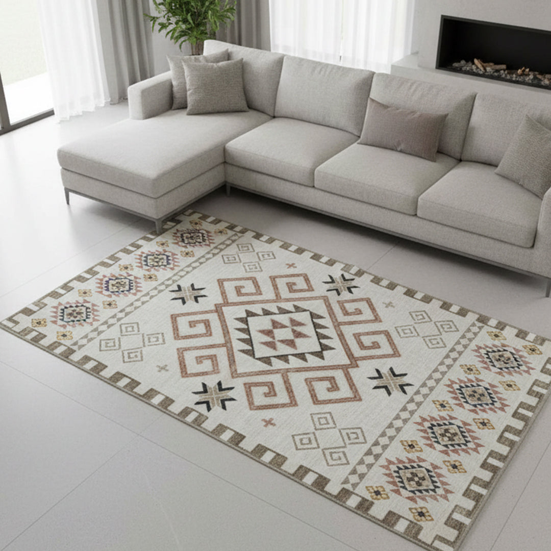 Muddy Mat® Sedona Washable Area Rugs for Living Room, Bedroom & Dining Room – Modern Soft Low Pile Non Slip Carpet – Pet Friendly Waterproof Foldable Rugs for Home