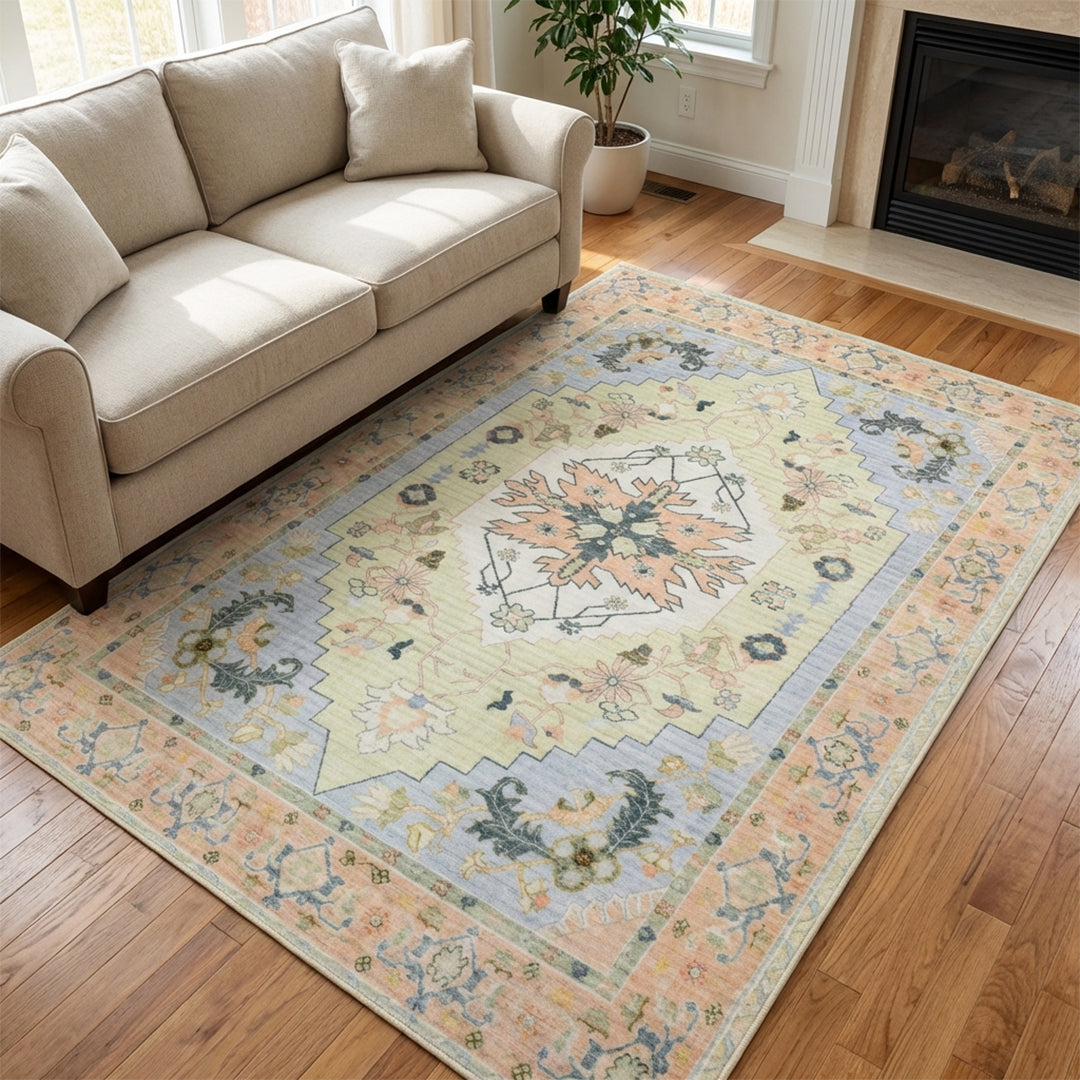 Muddy Mat® Sorrento Washable Area Rugs for Living Room, Bedroom & Dining Room – Modern Soft Low Pile Non Slip Carpet – Pet Friendly Waterproof Foldable Rugs for Home
