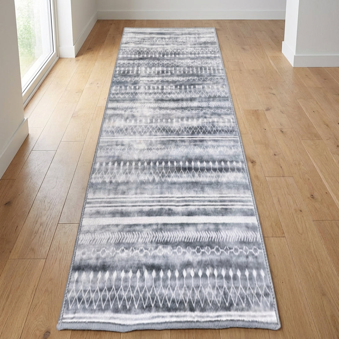 Muddy Mat® Greyline Washable Area Rugs for Living Room, Bedroom & Dining Room – Modern Soft Low Pile Non Slip Carpet – Pet Friendly Waterproof Foldable Rugs for Home