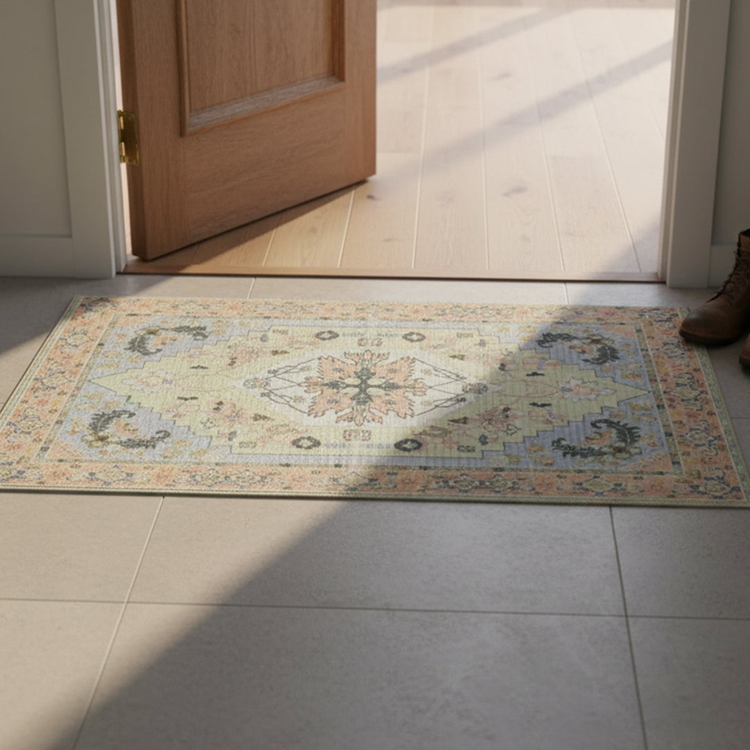 Muddy Mat® Sorrento Washable Area Rugs for Living Room, Bedroom & Dining Room – Modern Soft Low Pile Non Slip Carpet – Pet Friendly Waterproof Foldable Rugs for Home