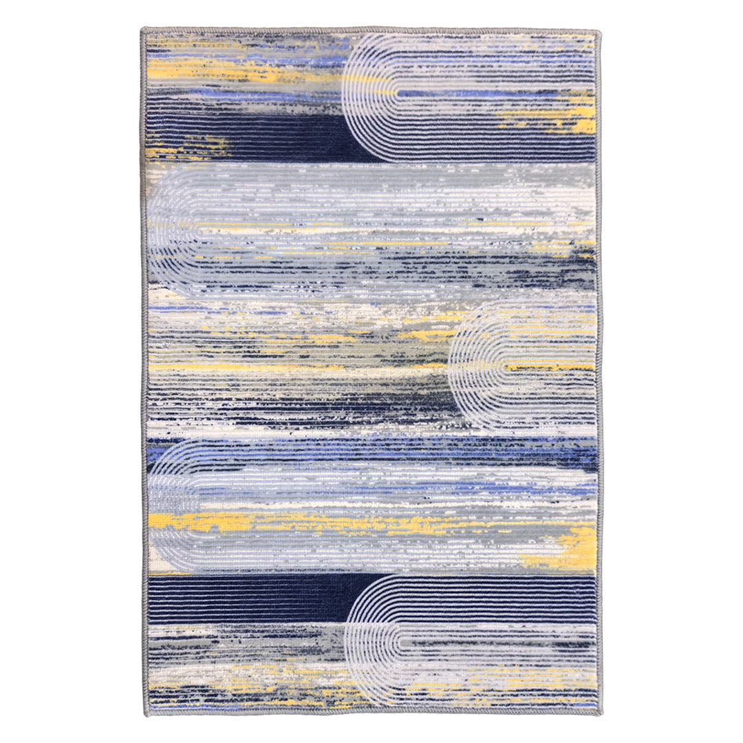 Muddy Mat® Horizon Washable Area Rugs for Living Room, Bedroom & Dining Room – Modern Soft Low Pile Non Slip Carpet – Pet Friendly Waterproof Foldable Rugs for Home