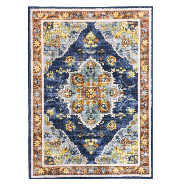 Muddy Mat® Mosaic Washable Area Rugs for Living Room, Bedroom & Dining Room – Modern Soft Low Pile Non Slip Carpet – Pet Friendly Waterproof Foldable Rugs for Home