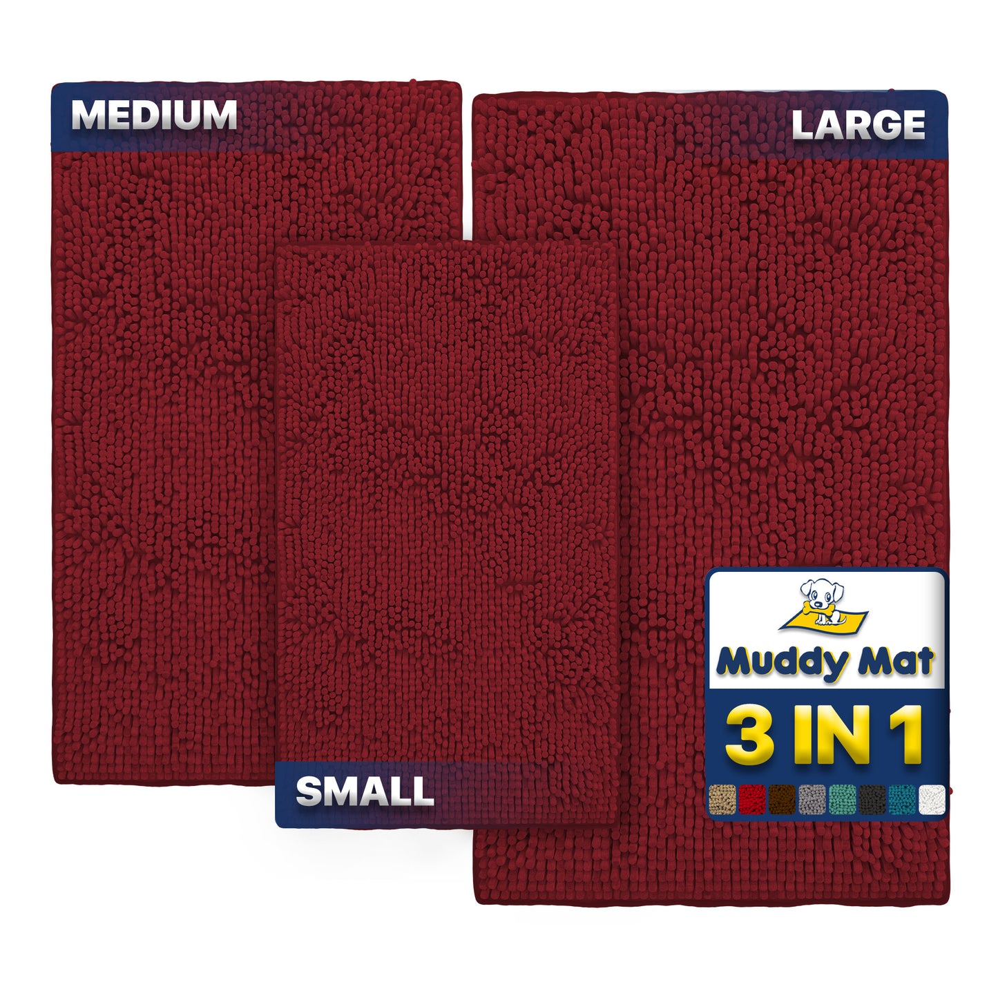 Muddy Mat® - Anti-Mud Dog Door Mat - Pack of 3